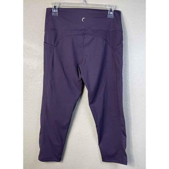 Zyia Active Brilliant Hi-Rise Capri 20" Wine Burgundy Legging Pockets Size 14-16 - Picture 3 of 8